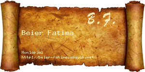 Beier Fatima névjegykártya